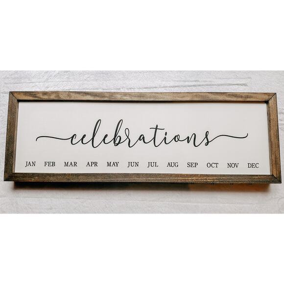 Woodland Shanty Celebrations Family Birthday Reminder Sign - Rustic Wood Decor - Picture 1 of 4